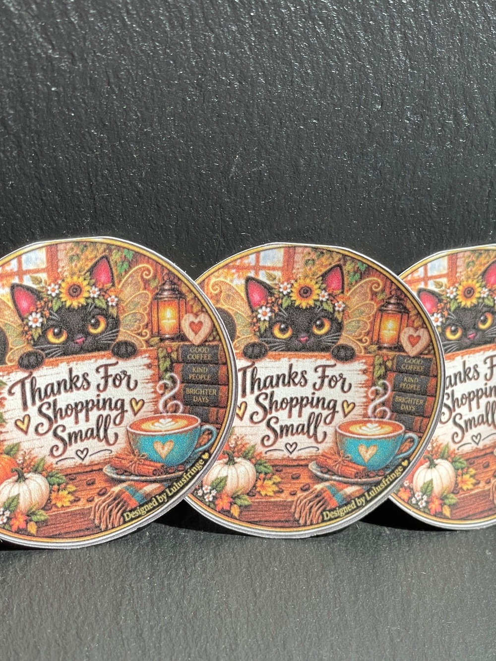 48/$25 Artisan Thank You Stickers — Autumn Sunflower Teal & Pumpkin Palette - Picture 4 of 6